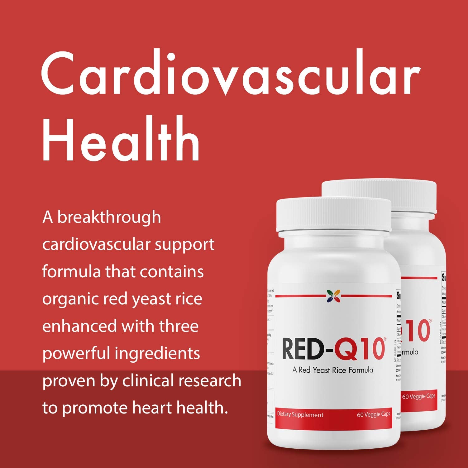 Closeup of Stop Aging Now RED-Q10 capsules for convenient daily use.