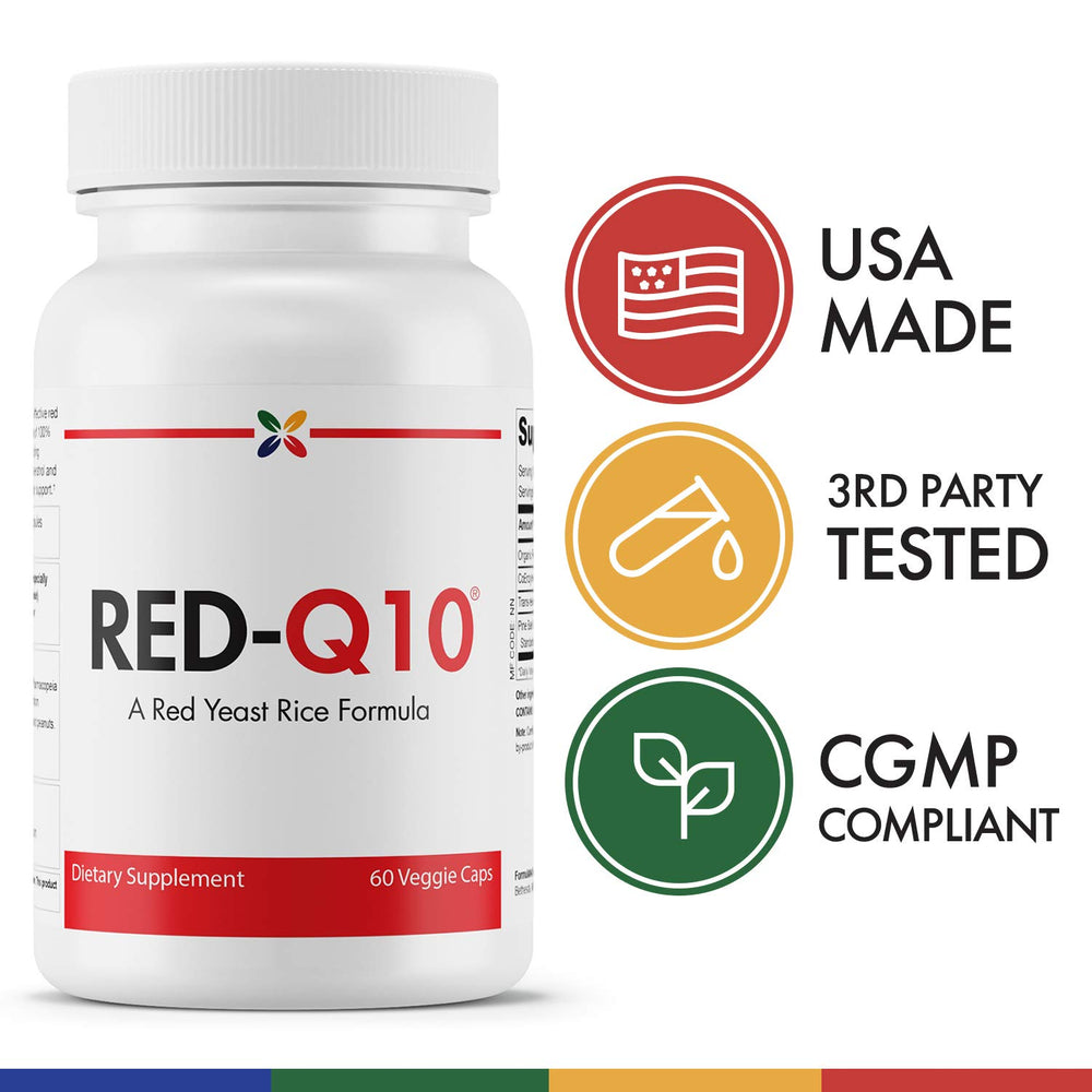 RED-Q10 ingredients closeup showing CoQ10 synergy for potential health support.