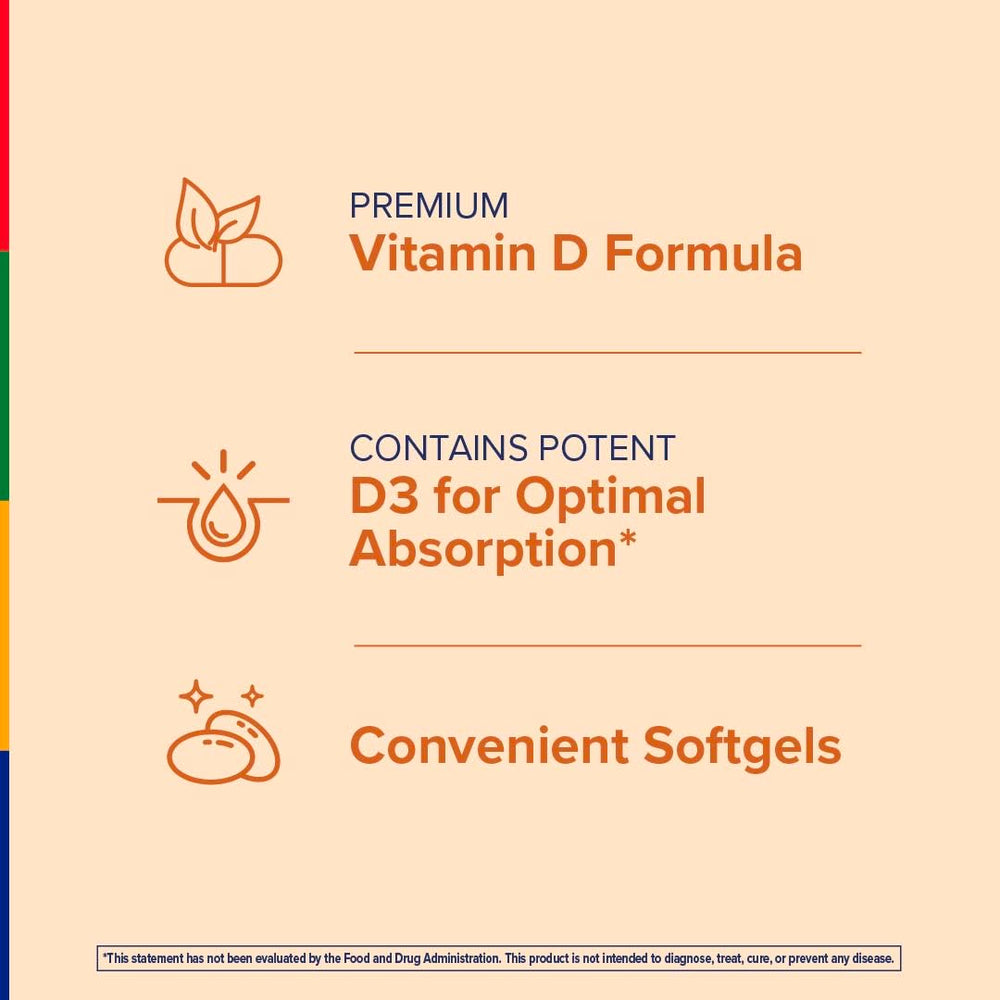Stop Aging Now Vitamin D3 5000IU softgel in hand for easy daily dosing.