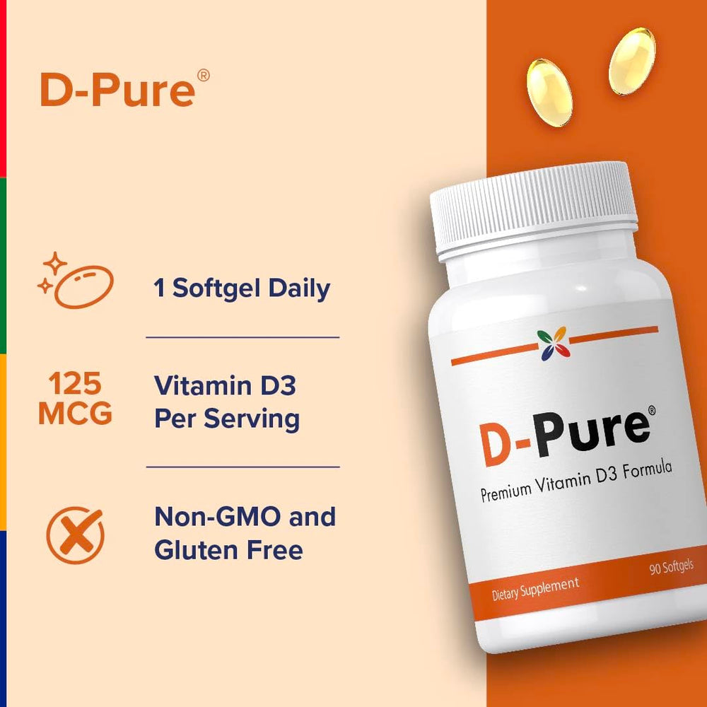 Stop Aging Now Vitamin D3 5000IU softgel label closeup showing clear dosage.