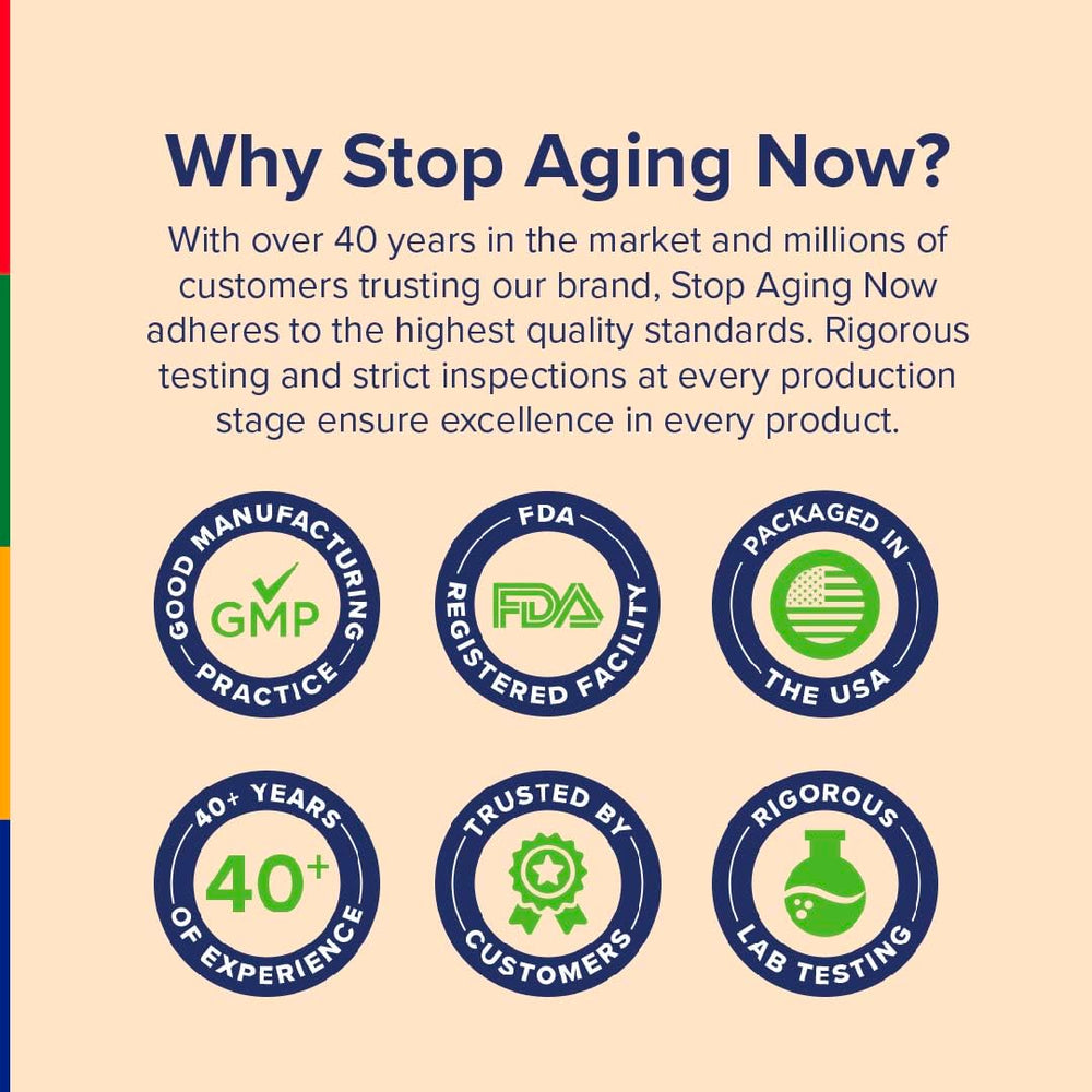 Stop Aging Now Vitamin D3 5000IU softgel on shelf for daily routine.