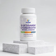 Storm Vitals Boswellia Bromelain capsules offer plant-based support for joint comfort.