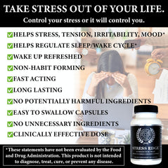 Stress Edge product label close-up emphasizing physician-formulated science