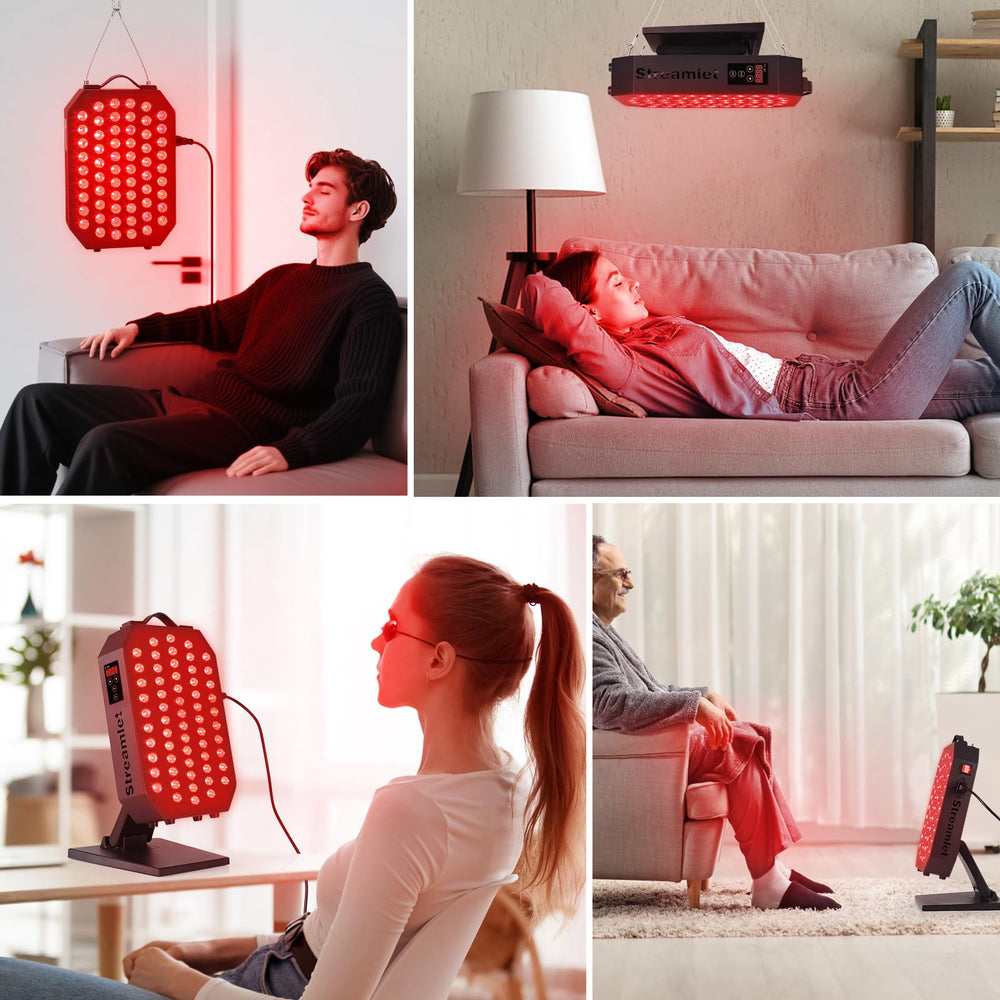 Streamlet red light panel hanging kit in use on wall