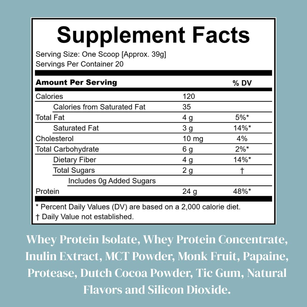 StrengthMD chocolate-flavored whey shake poured for creamy texture