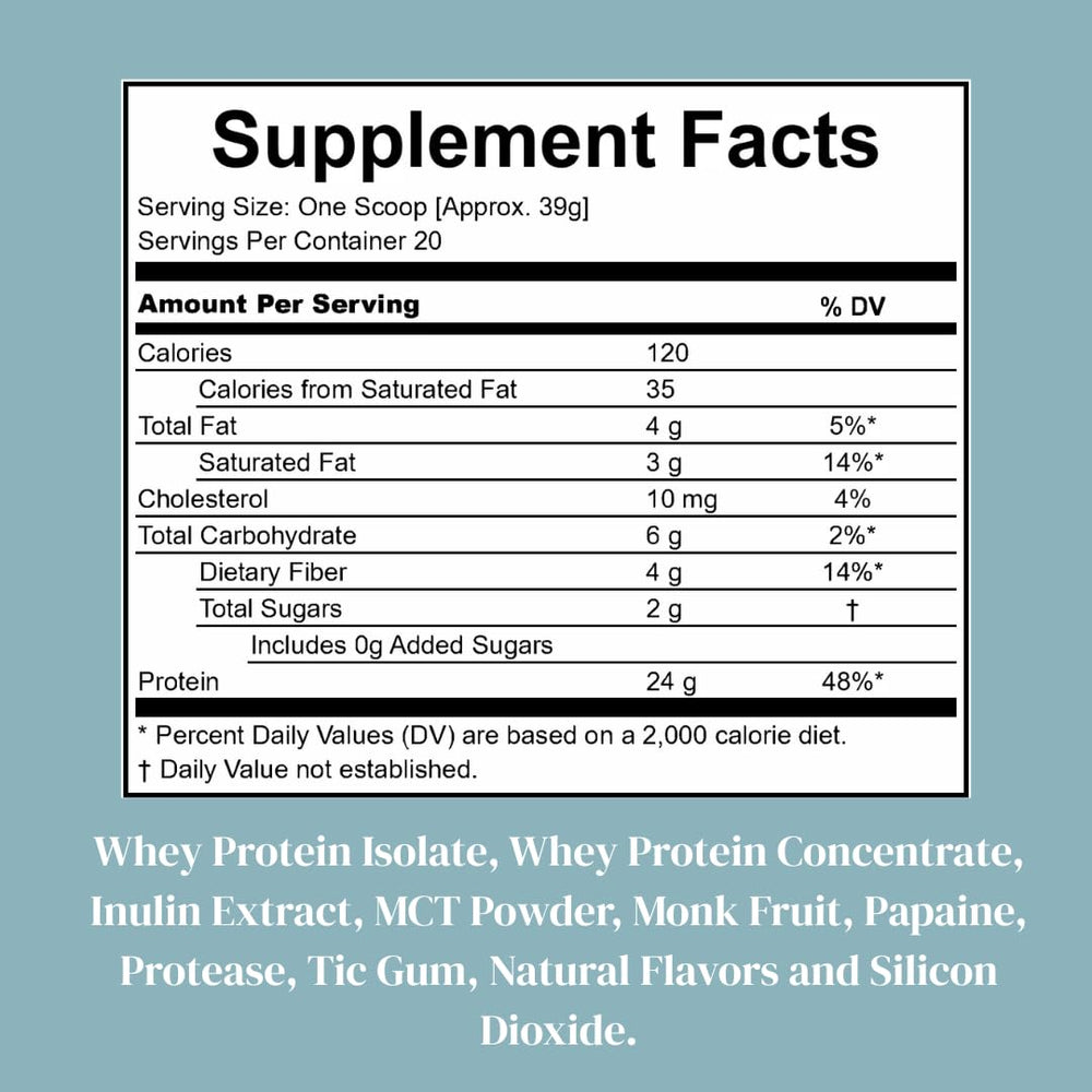 StrengthMD vanilla whey protein powder in a mixer for a creamy texture