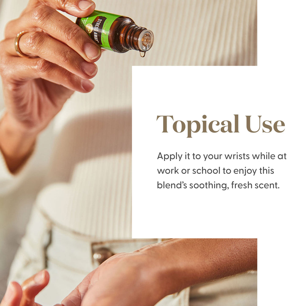 Stress Away cedarwood and lavender notes evoke tranquil aroma.