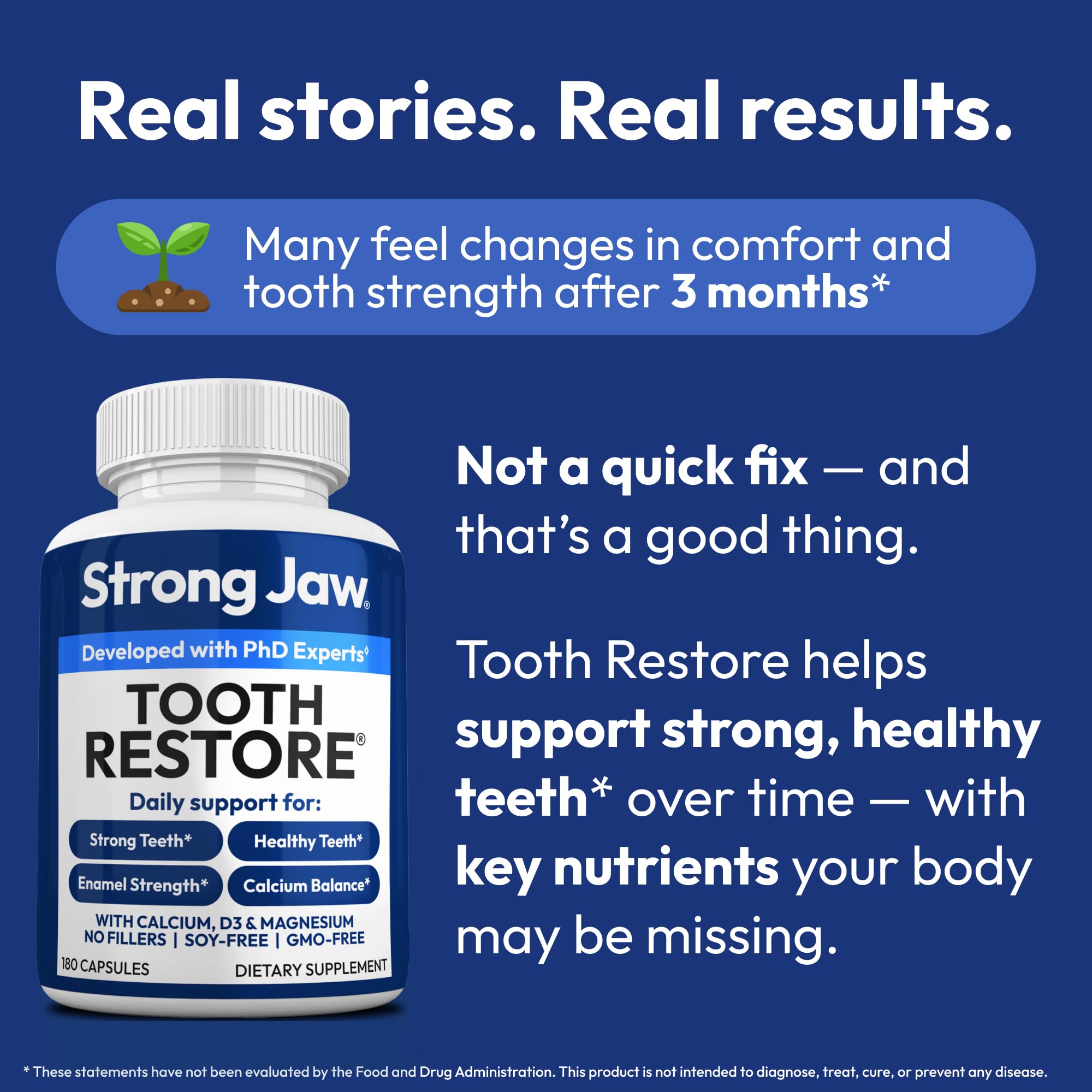 Strong Jaw gum care imagery showing healthy gum support.