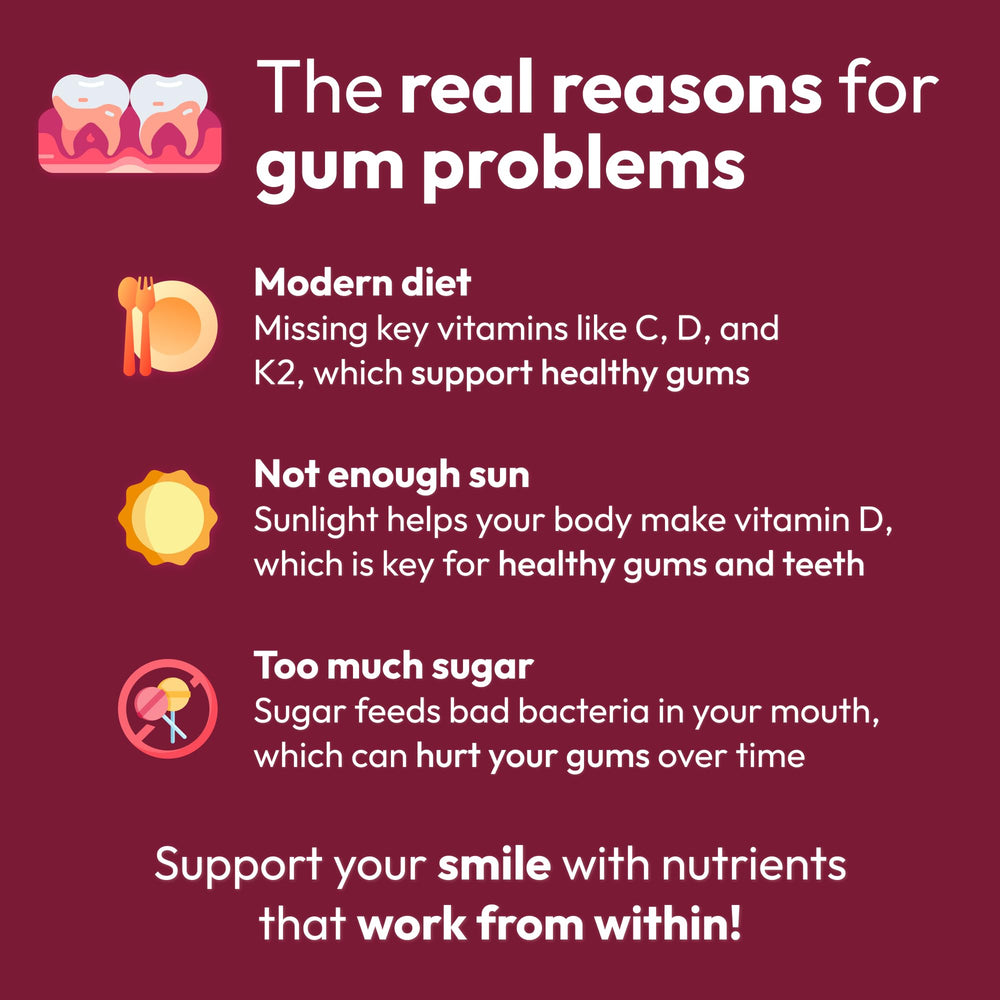 Strong Jaw Gum Restore USA production badge signals quality manufacturing.