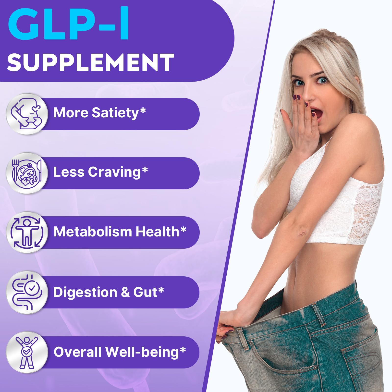 Close-up of Strongueur GLP-l ingredient list highlighting natural botanicals