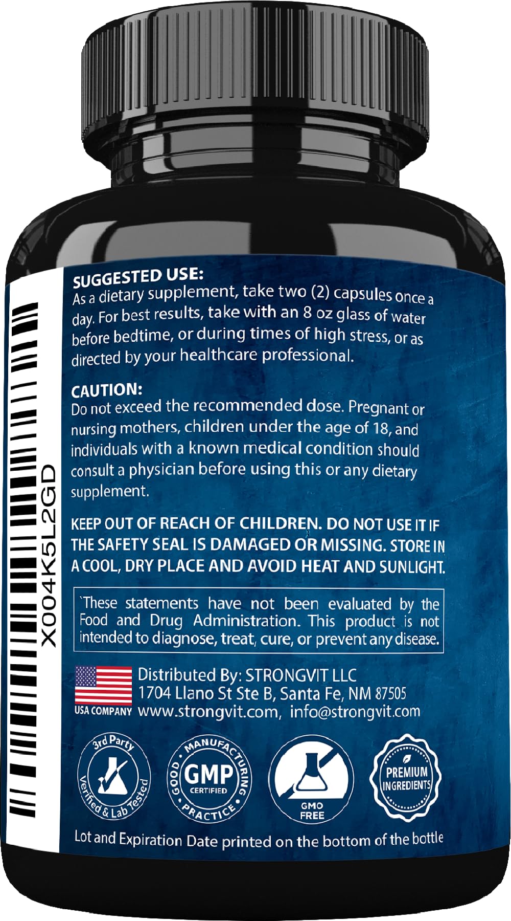 Third-party testing badge indicating USA-based purity and potency
