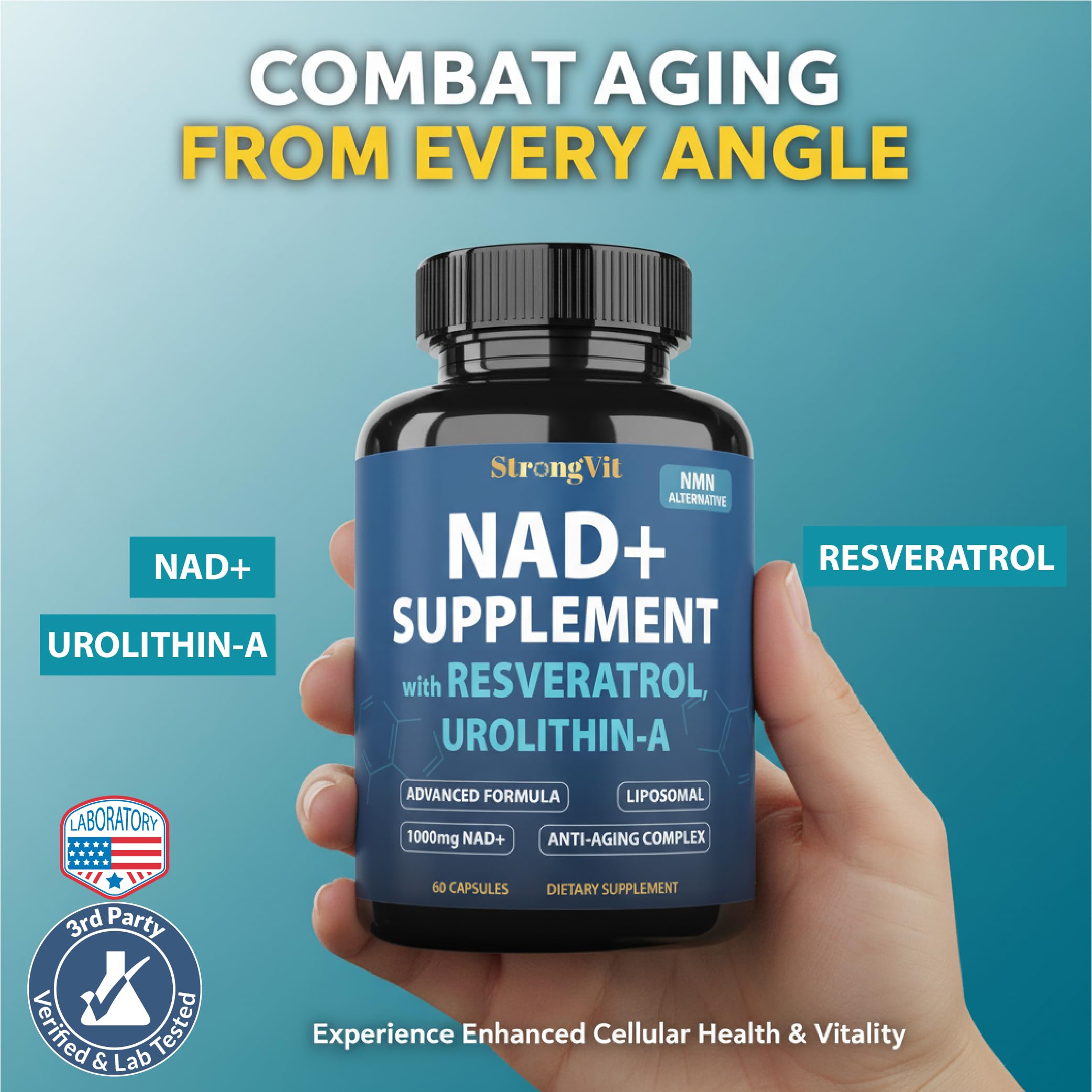 StrongVit GMO-free allergen-free formula on packaging communicates safety.