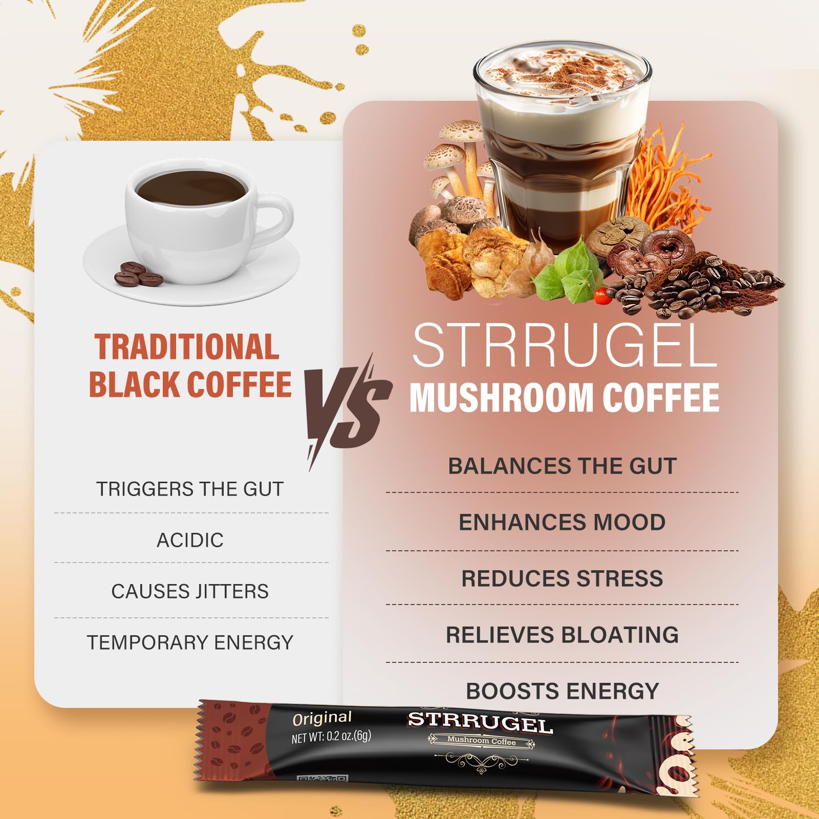 Strrugel Ashwagandha and L-Theanine stick supports balanced stress response.