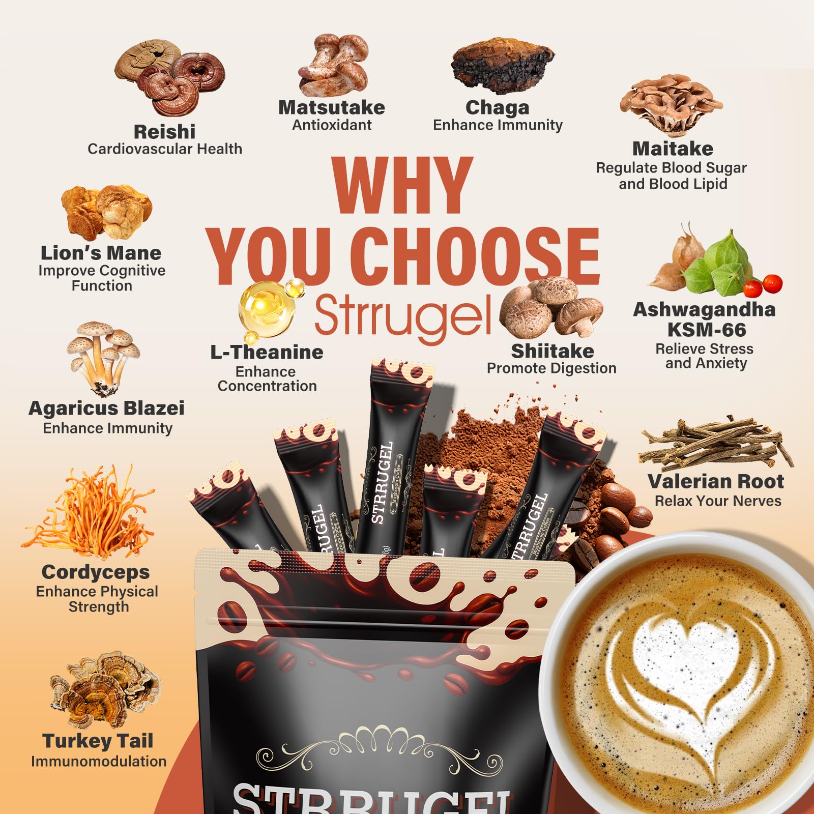 Strrugel low caffeine coffee stick delivers clarity with less caffeine.