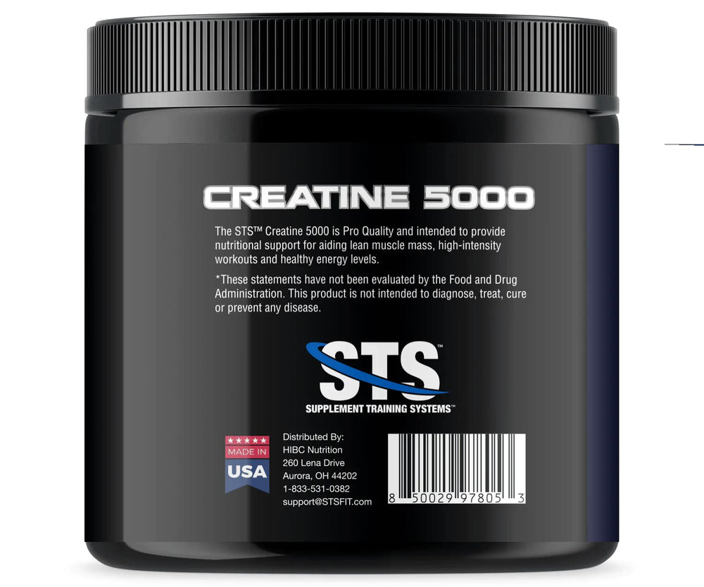 STS Creatine 300g scoop inside demonstrates ready-to-use 5 g portion for workouts