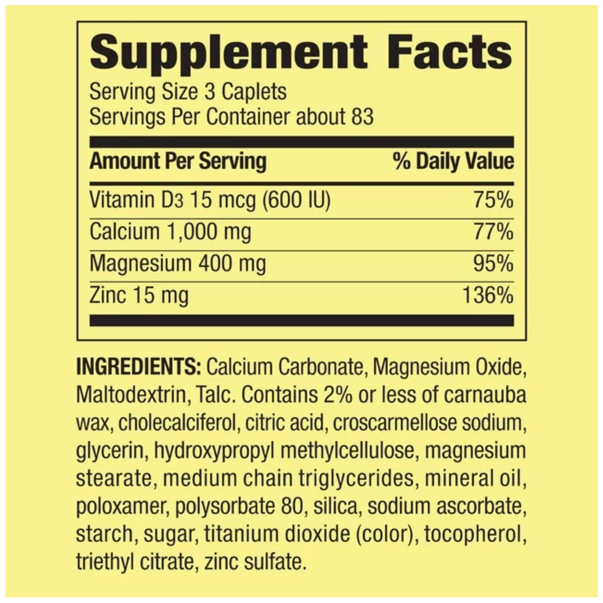 STS Home calcium-magnesium-zinc bottle top closeup emphasizing freshness seal