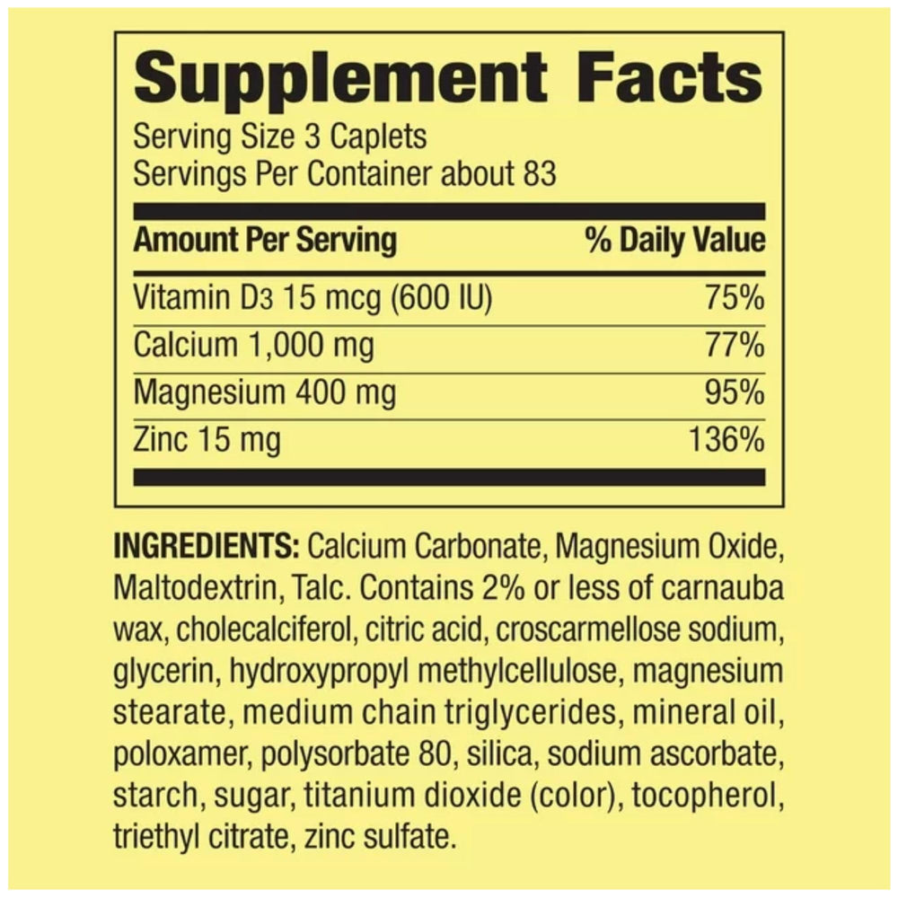 STS Home calcium-magnesium-zinc bottle top closeup emphasizing freshness seal