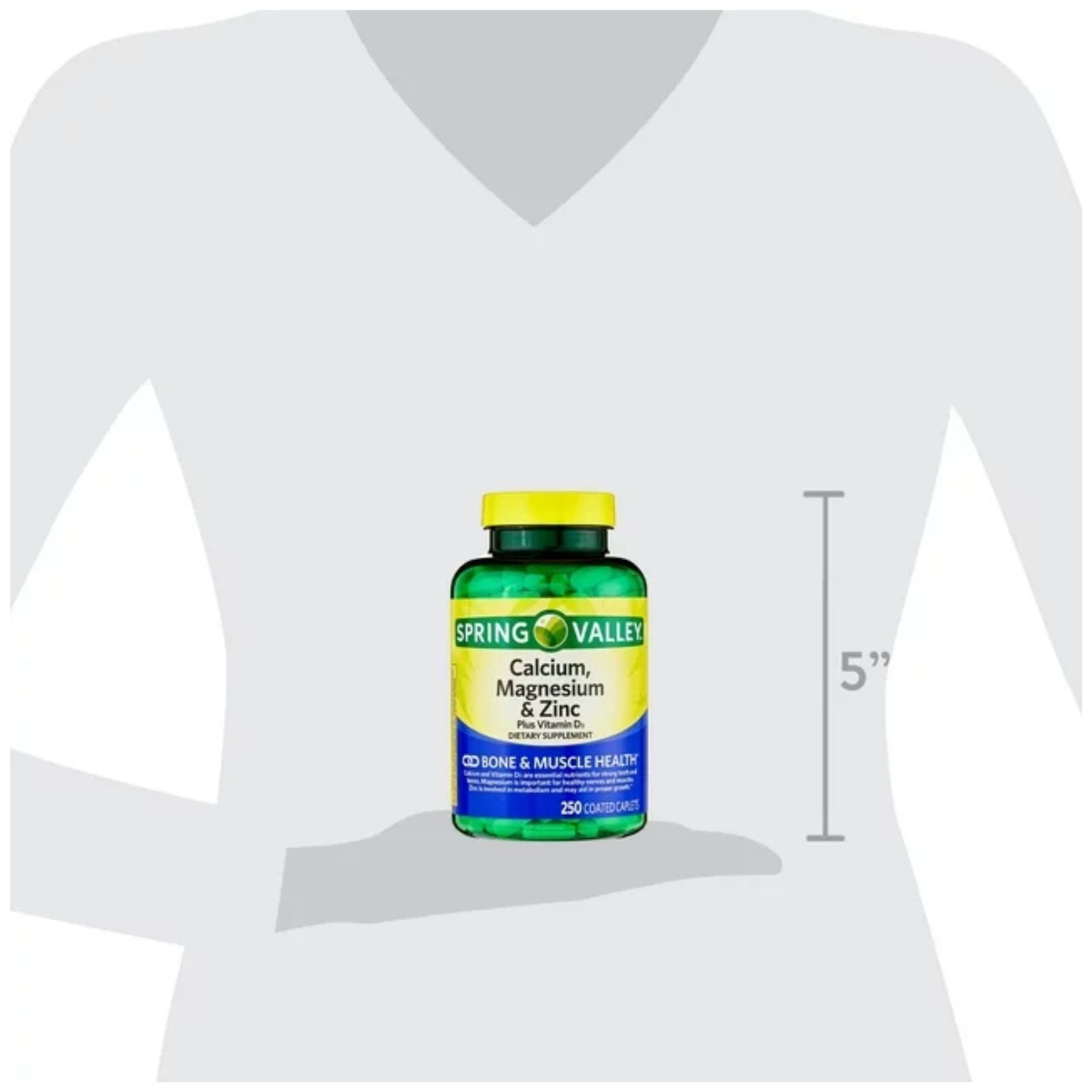 STS Home calcium-magnesium-zinc-d3-amount bottle side showing 600 IU vitamin D3 per serving