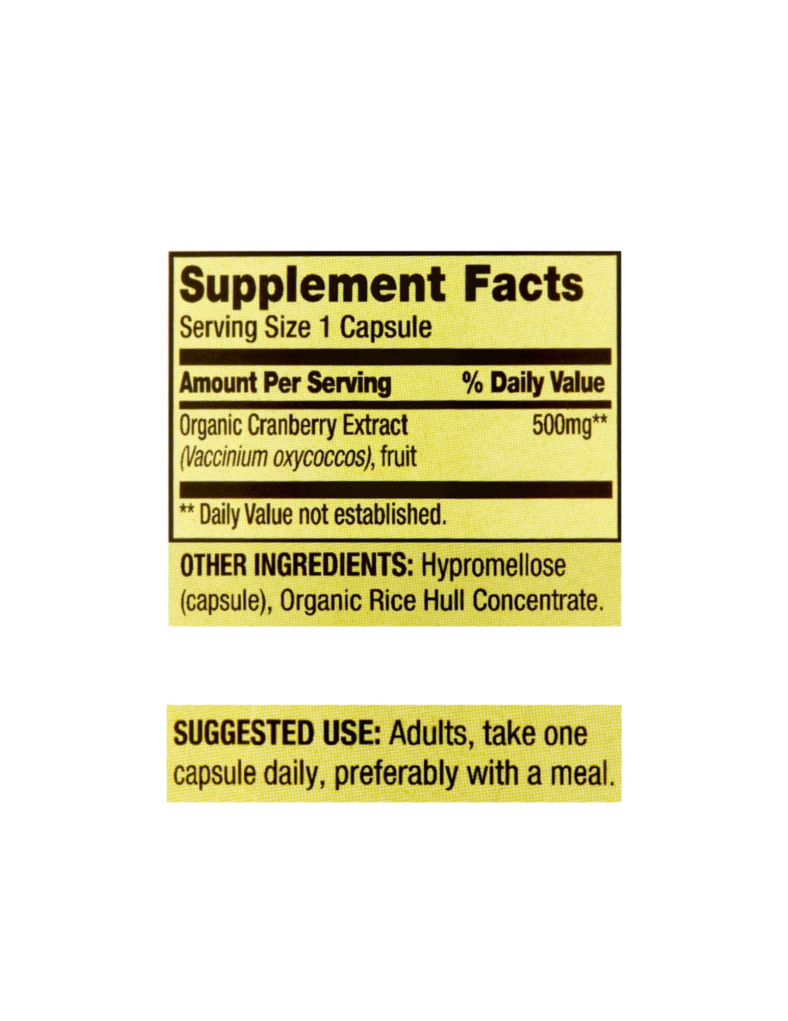STS Home cranberry extract capsules packaging front emphasizes gluten-free and vegetarian formula