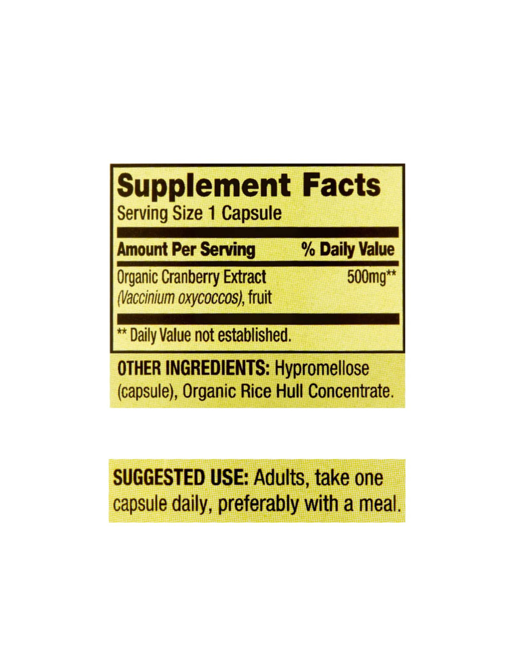 STS Home cranberry extract capsules packaging front emphasizes gluten-free and vegetarian formula