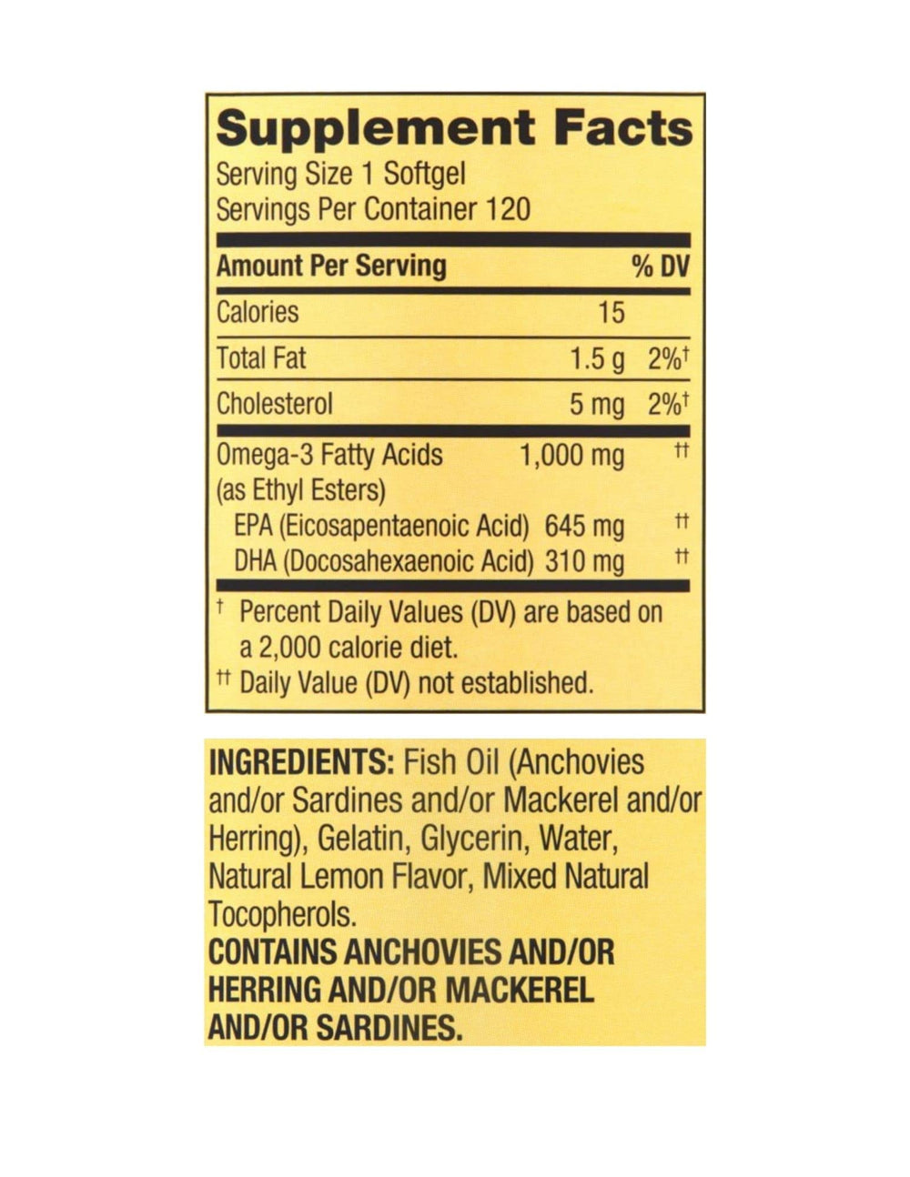 STS Home Omega-3 bottle label with 120 count packaging and EPA/DHA details.