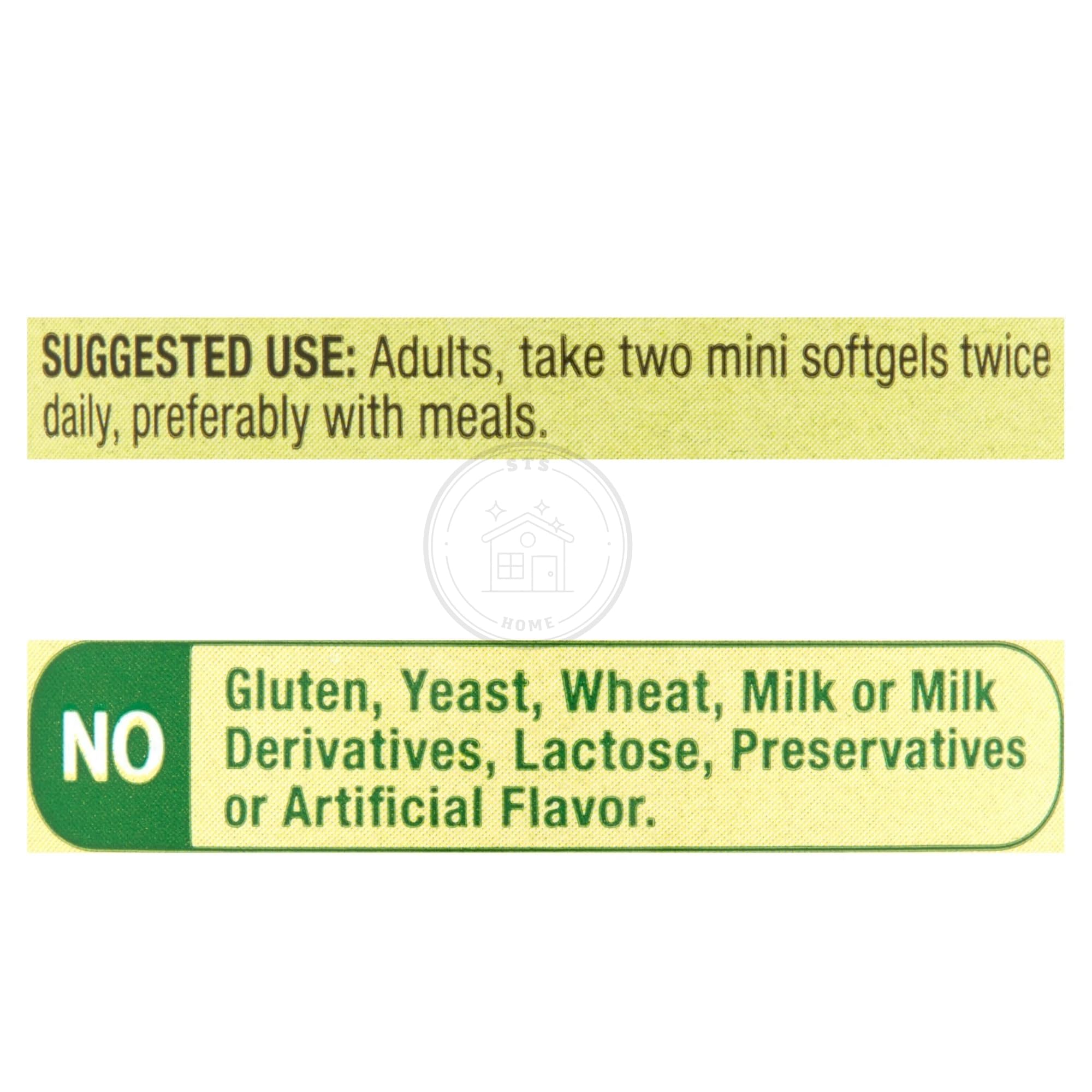 Mini softgels design demonstrates easy-to-swallow daily intake.