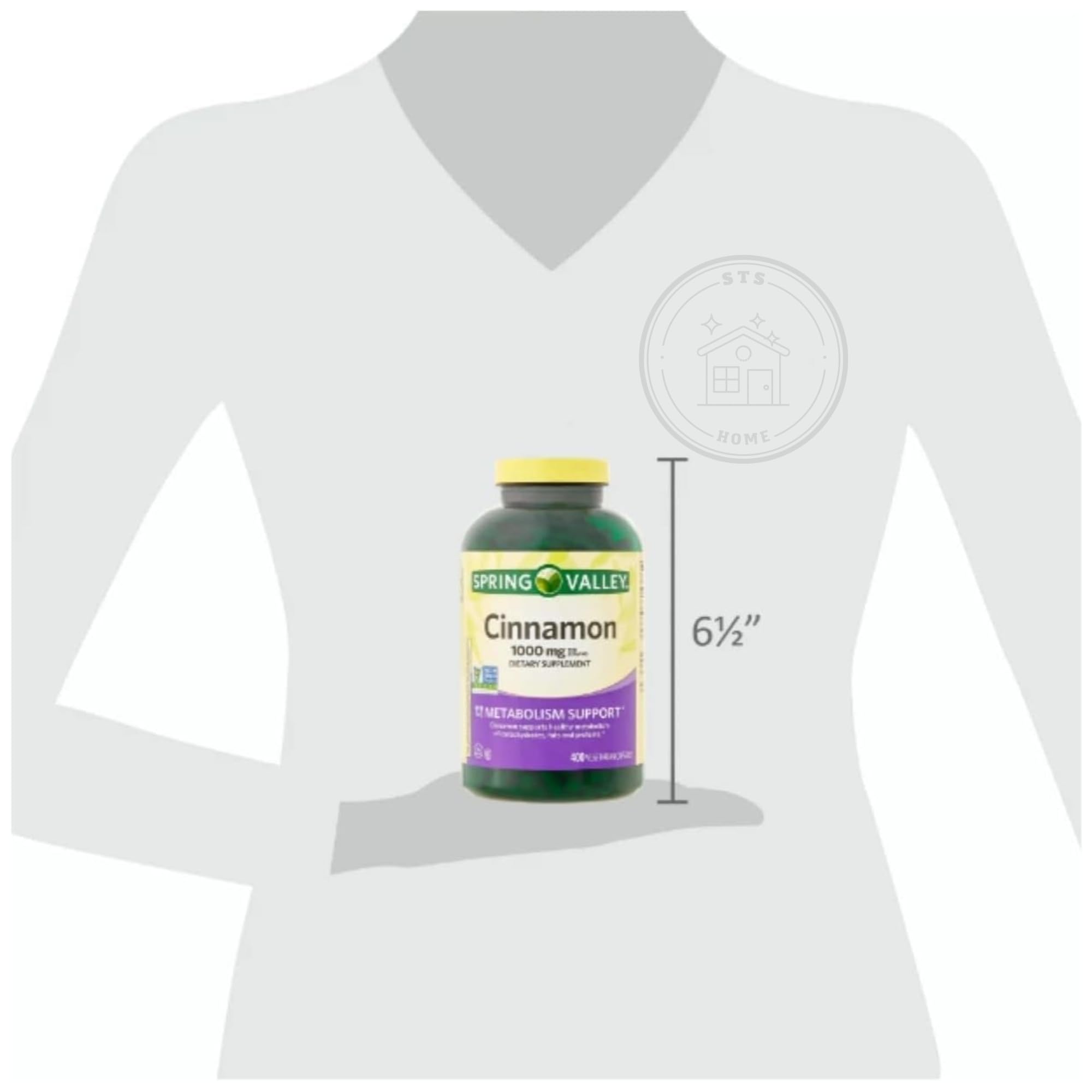 Front view of Spring Valley Cinnamon bottle for pantry storage