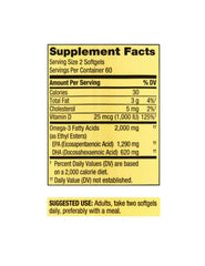STS Home Spring Valley Omega-3 label shows low aftertaste and high-purity formula for daily use