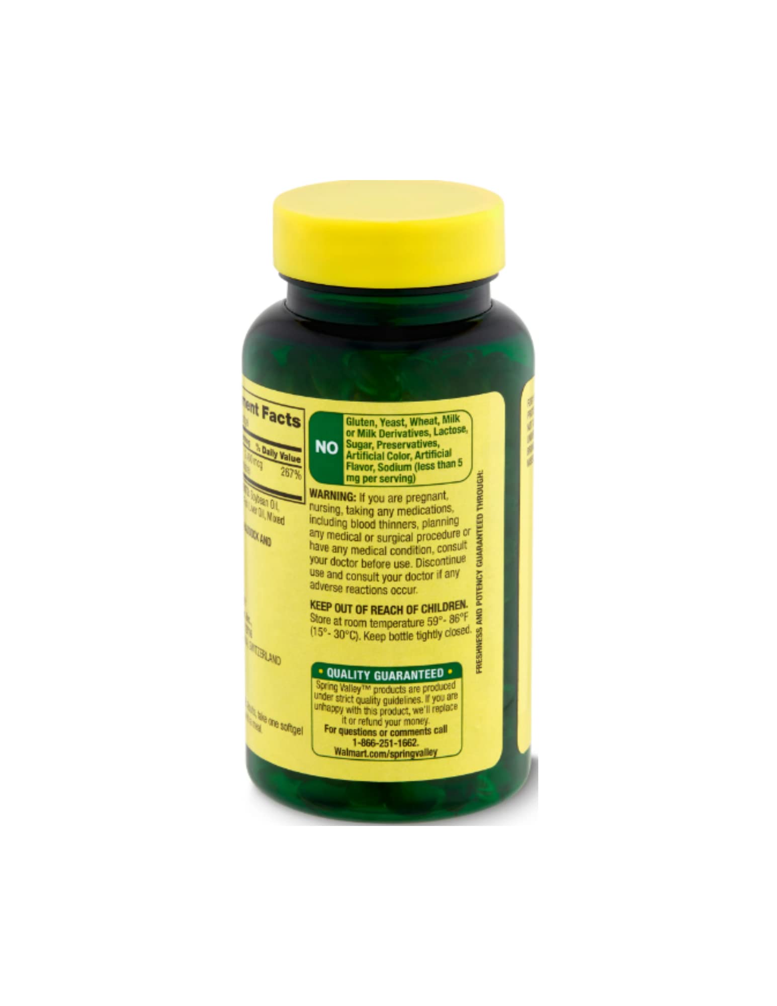 STS Home Spring Valley Vitamin A STS sticker on label reinforces product authenticity and trust.