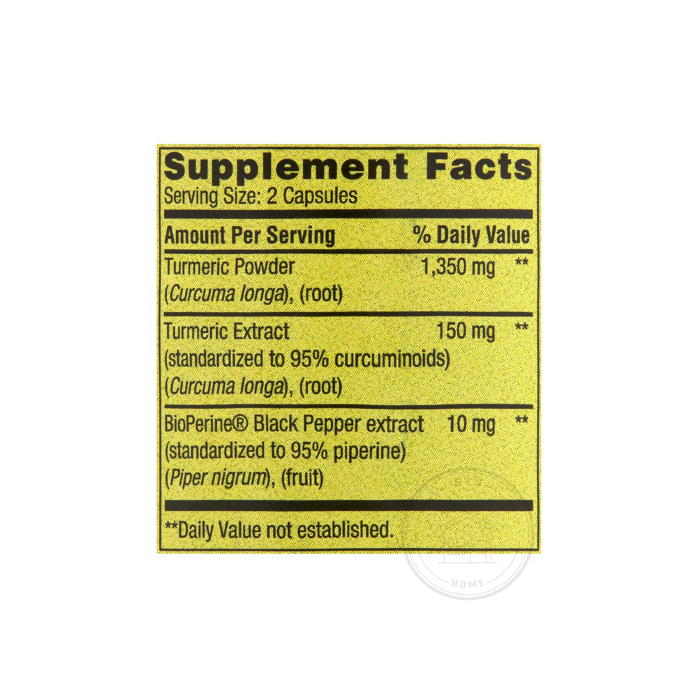 STS Home vegetarian-friendly turmeric capsules with gluten-free ingredients