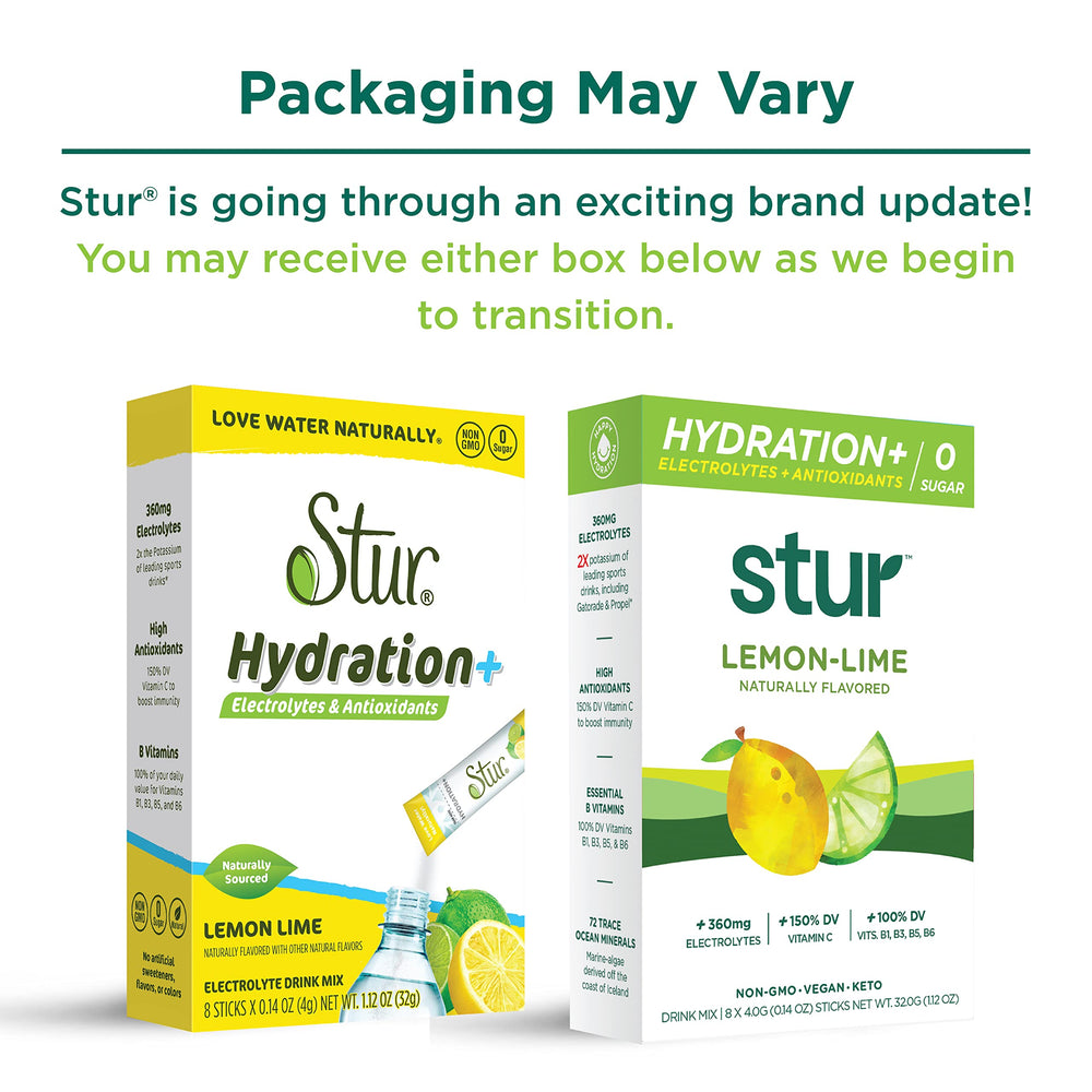 Stur lemon lime electrolyte bottle for on-the-go hydration