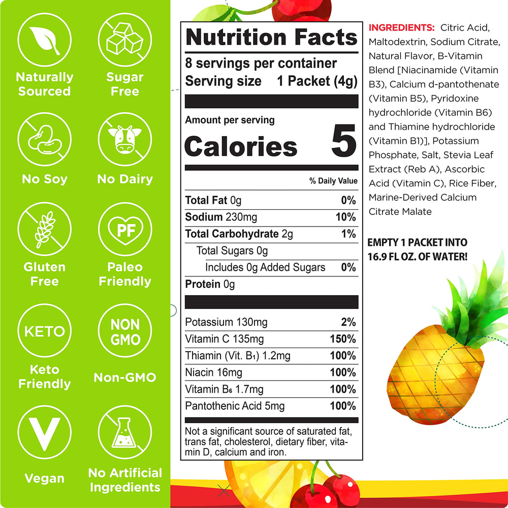 Stur packaging front view showing sugar-free hydration promise