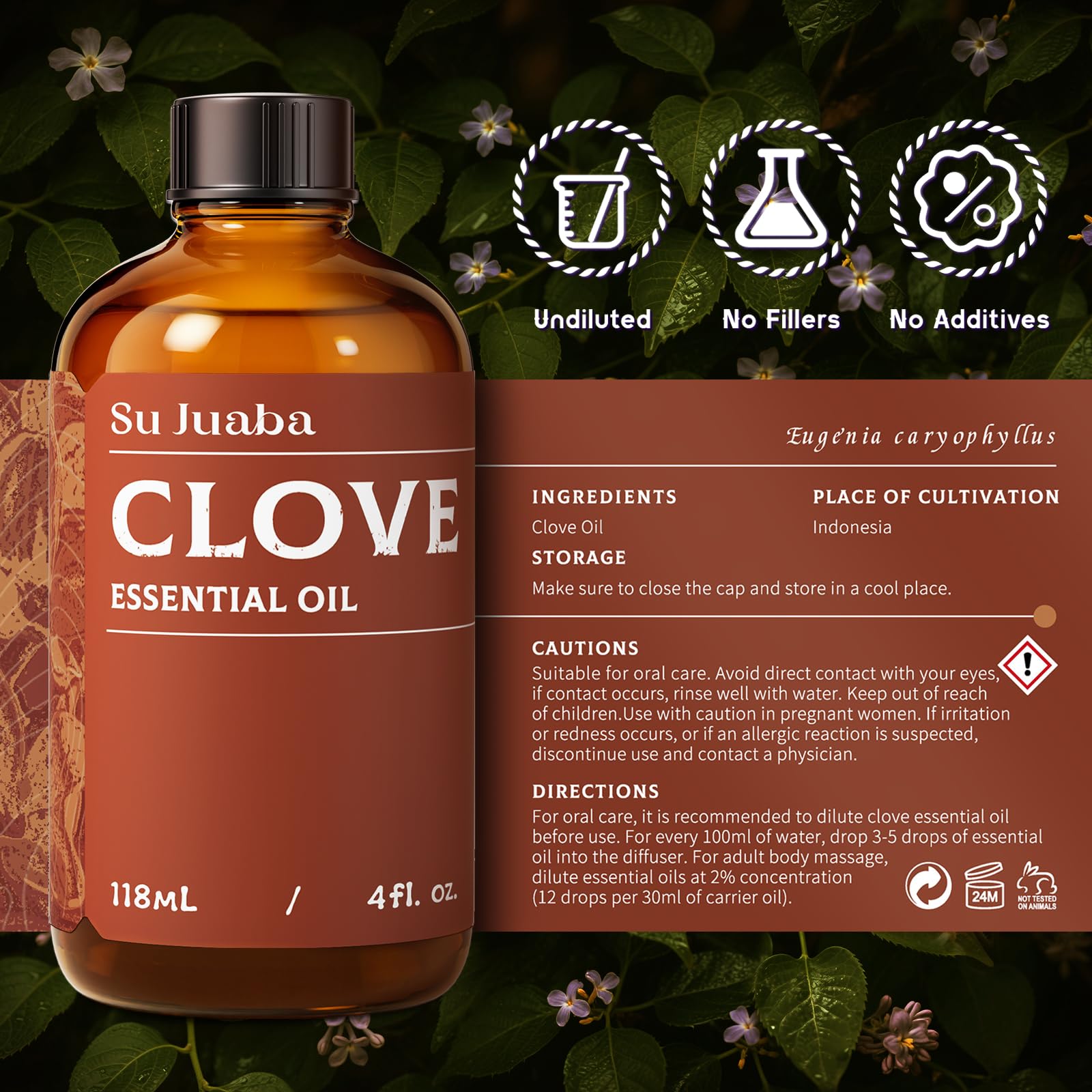 SU JUABA Clove Essential Oil applied to gums for gum comfort when diluted