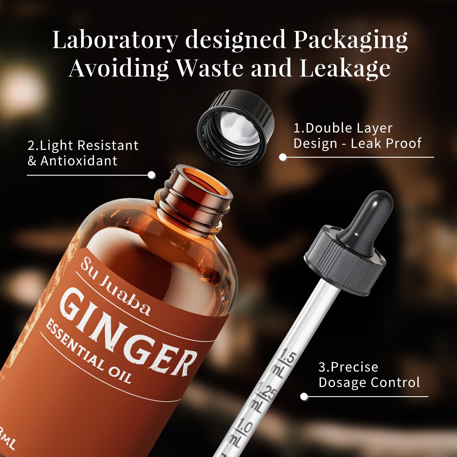 SU JUABA Ginger Oil travel-size bottle ready to go.