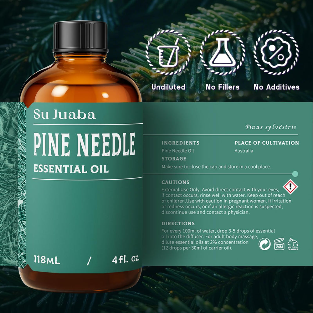 SU JUABA pine needle packaging amber bottle with dropper