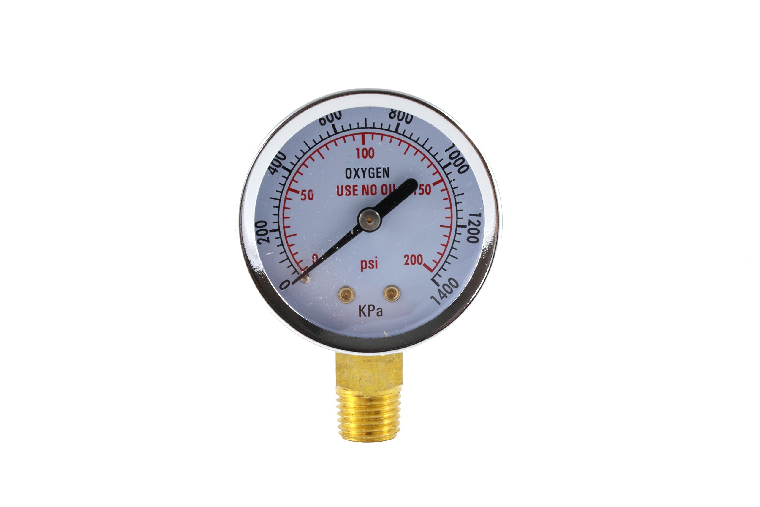 SÜA low-pressure gauge with a bright 2-inch dial for quick regulator readings.