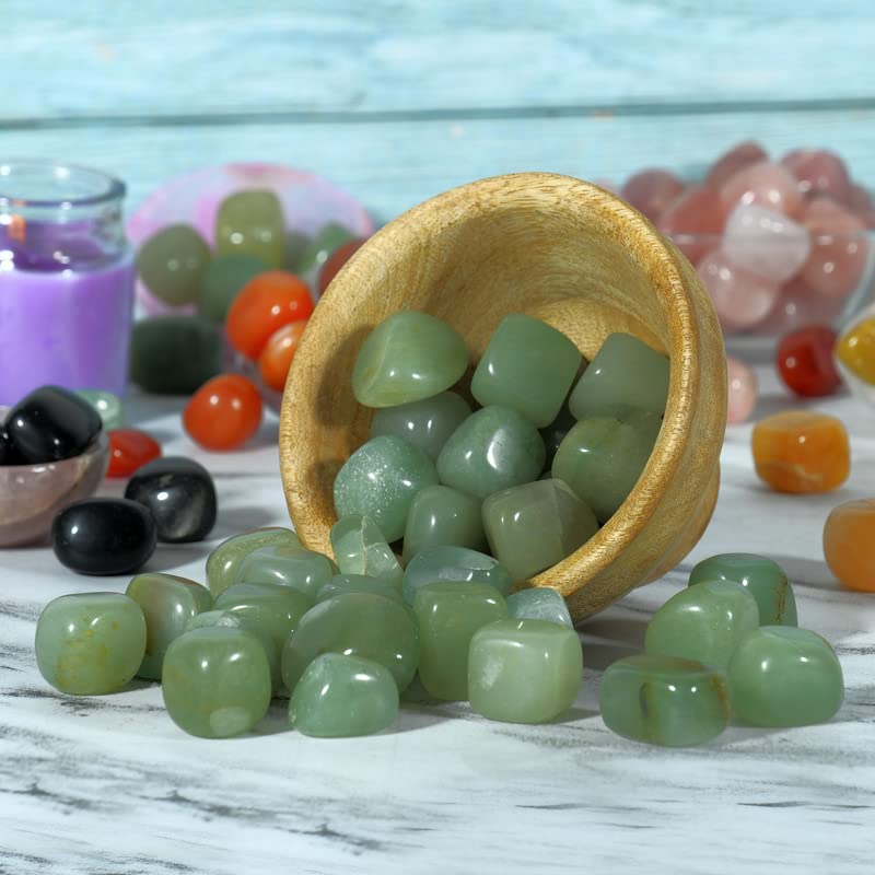 SUBSH Green Aventurine Hesling Stones tumbled-set for home decor and mindful practice