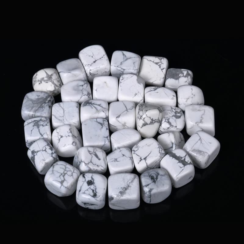 SUBSH Howlite large crystals close-up promoting balance during mindful moments.