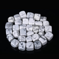 SUBSH Howlite large crystals close-up promoting balance during mindful moments.