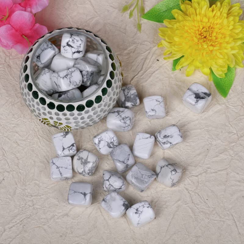 SUBSH Howlite porous white stone close-up ideal for decorative displays.