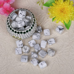 SUBSH Howlite porous white stone close-up ideal for decorative displays.