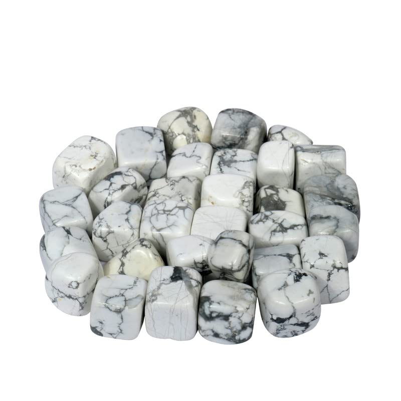 SUBSH Howlite tumbler stones with carry box promote calm energy for meditation.