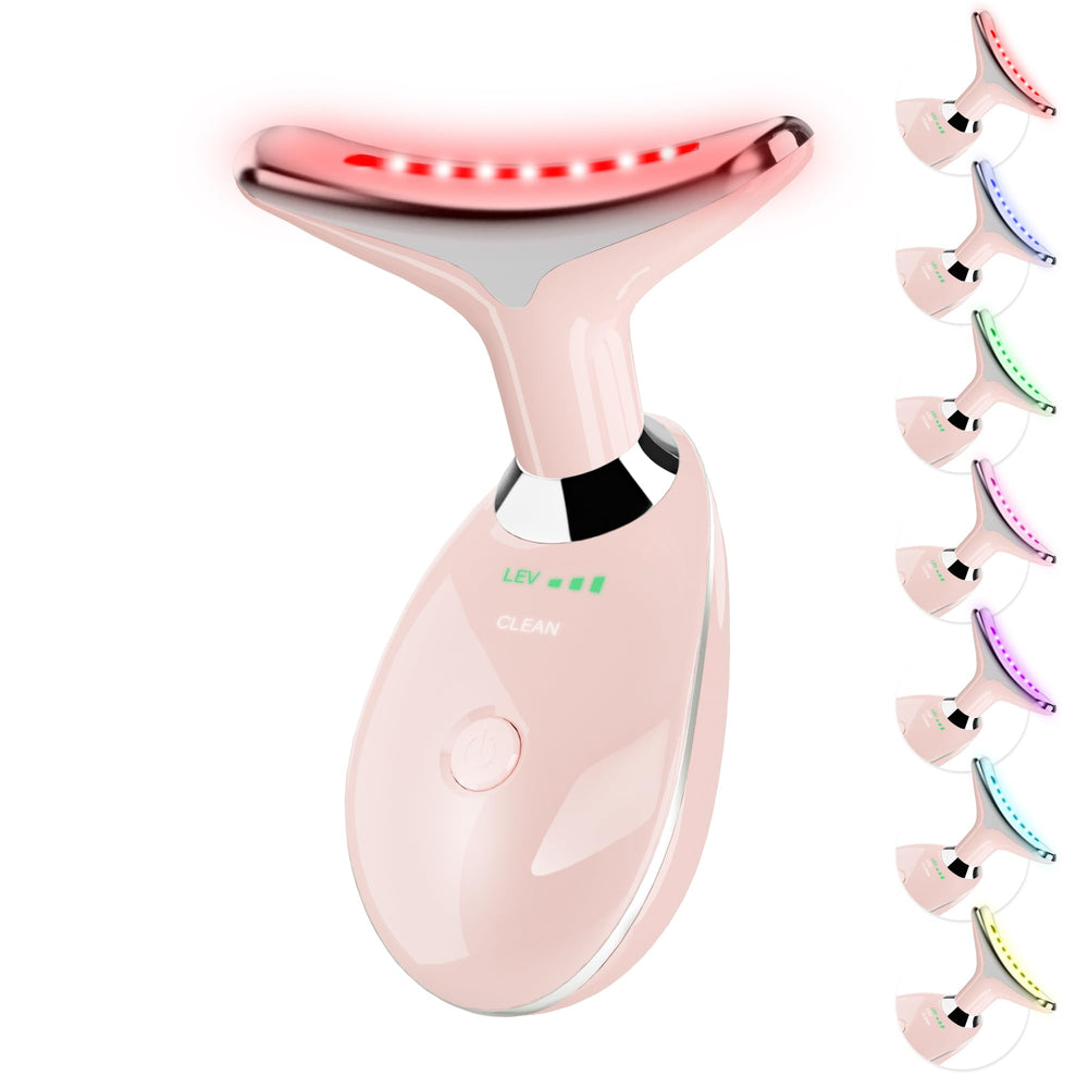 Suenohyu facial massager portable red-light pink for on-the-go skin care