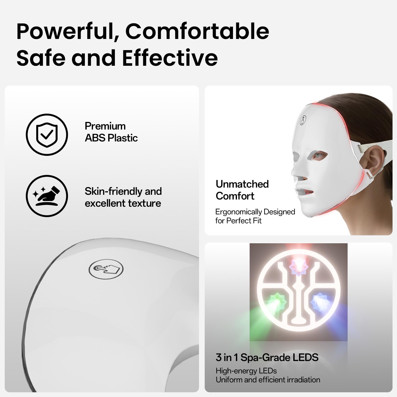 SUERBEATY cordless and portable red light mask for travel and home use