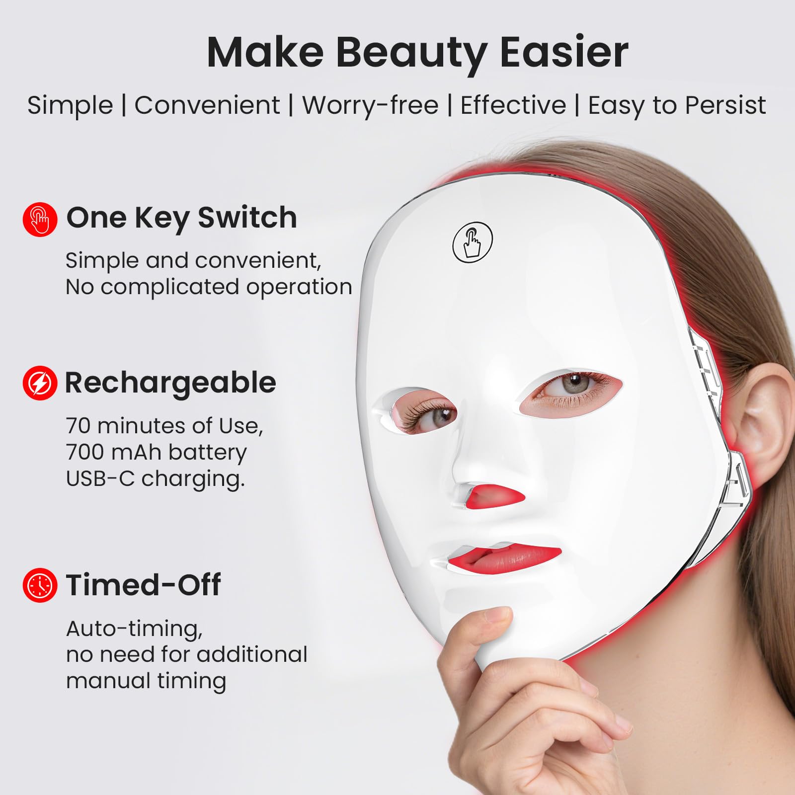 SUERBEATY mask featuring a rechargeable battery for convenience