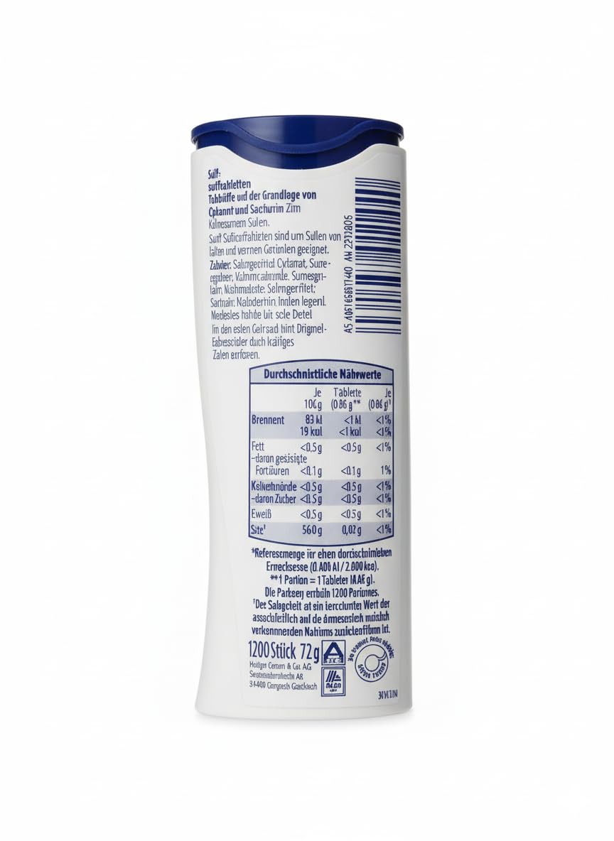 Suessli lactose-free recipe tablets for dairy-free diets.