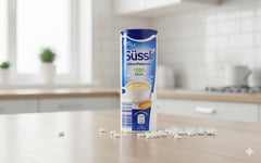 Suessli sweetener tablets for coffee and tea on the go.