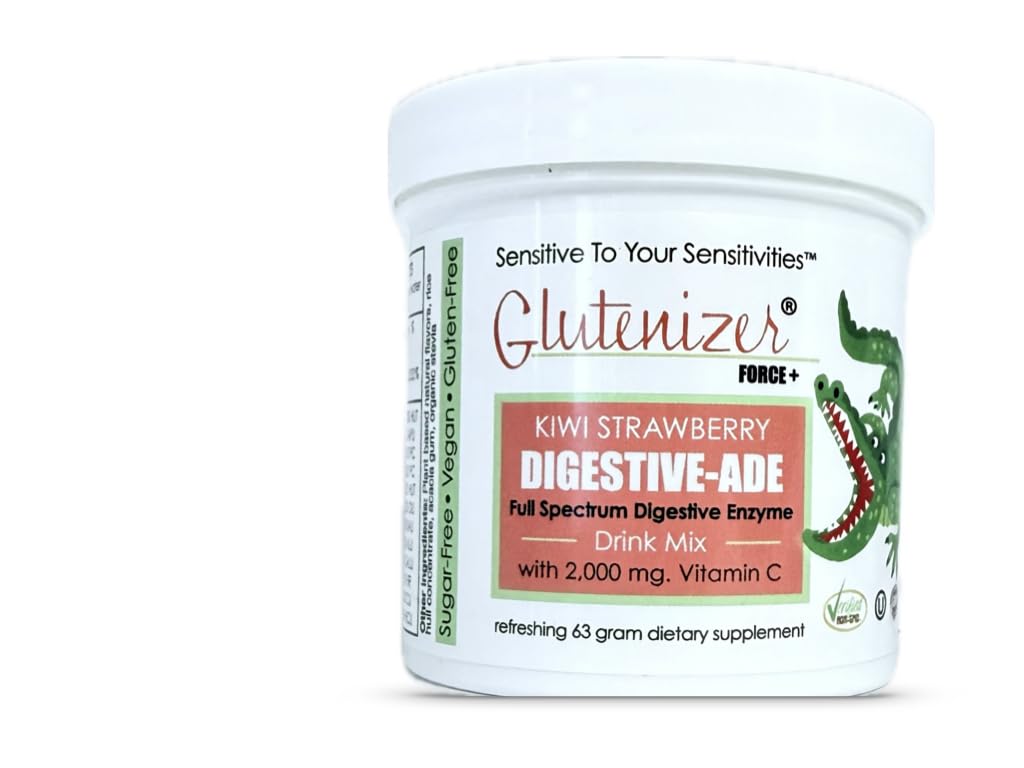Sufficient-C Glutenizer Force Plus Kiwi-Strawberry bottle ready for daily digestion support.