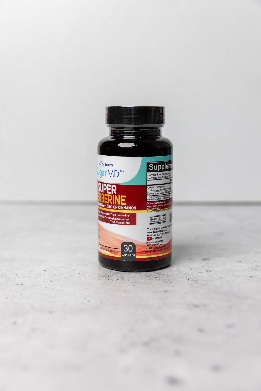 SugarMD natural ingredients blend emphasizing GlucoVantage dihydroberberine synergy.