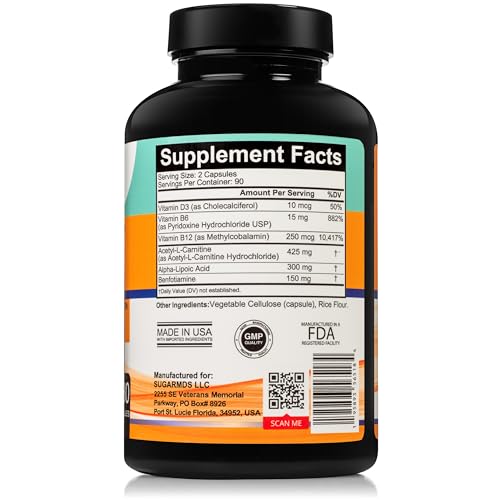 SugarMD Neuropathy capsules closeup highlighting easy-to-swallow soft capsules for daily use.